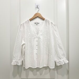 100% Cotton Eyelet Top Blouse